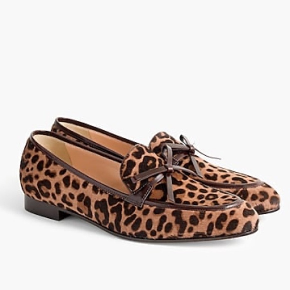 J. Crew Leopard Academy Loafer in Calf Hair #G8985